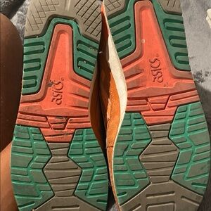 ASICS Orange and Green Men's Sneaker